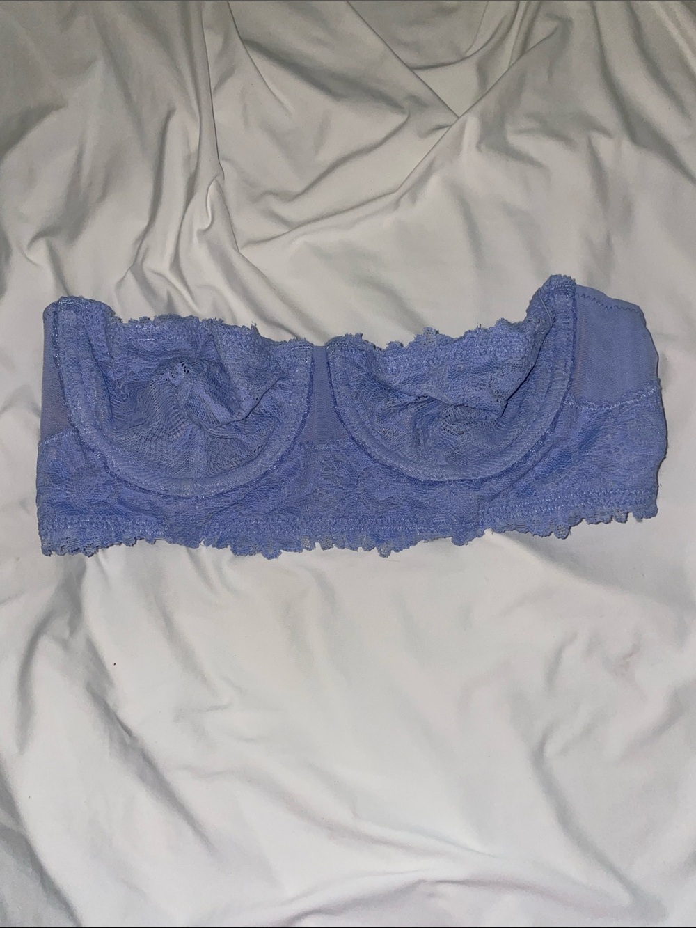 Aerie Lace Strapless Longline Bra - Baby Blue